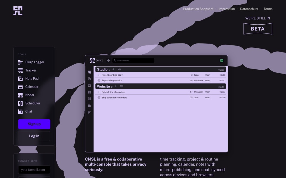 CNSL backlog view with tasks grouped by project