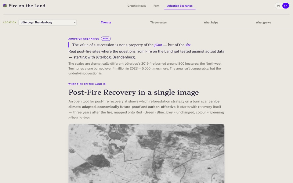 Adoption Scenarios recovery composite for the Jüterbog burn scar